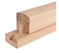Blueprint Joinery Ltd Cambridge Black Metal Rails Oak Grooved Handrail And Base Rail Set For Metal Balusters (L) 1500mm