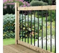 Blueprint Joinery Ltd Metal Deck Black Iron Traditional Decking Balustrade Kit Basic Kit (W) 1800mm (H) 940mm With No Posts