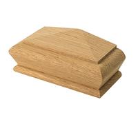 Blueprint Joinery Solid Oak Pyramid Cap for 70mm Newel Posts (Half Cap) - Pyramid Style Newel Post Caps Available As Double Cap, Full Cap & Half Cap. Oak Newel Post Caps for Stairs.