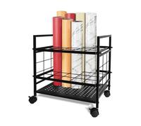 Blueprint Organizer with Rolling Wheels, 20-Slot Storage Rack - Mobile Cart for Blueprints, Maps, Posters, Architectural Plans. Ideal Holder for Home, Office, Studio, School