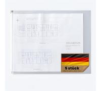 Blueprint sleeves Böck KG A1 640 x 900 mm 5-pack protective blueprint sleeves blueprint protectors document protectors DIN A0 A1 A2 A3 A4 A5 A6 protective sheet waterproof bags film protective cover ZIP bag