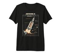 Blueprint Space Rocket Launch Mission to The Moon Artemis 2 Premium T-Shirt