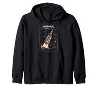 Blueprint Space Rocket Launch Mission To The Moon Artemis 2 Zip Hoodie