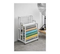 Blueprint Storage Organizer, Photography Backdrop Paper Shelf, Rolling Stand Rack for Vinyl Wallpaper Fabric