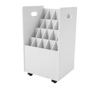 Blueprint Storage Organizer With Wheels Mobile Roll File Storage Rack Cart Construction Plan Holder For Drawings Maps Posters Office Studio White 20 Slots