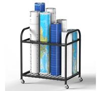 Blueprint Storage Rack Cart, 12 Slots Wrapping Paper Storage with Wheels