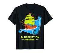 Blueprint to Bravery Sailing Ship Design T-Shirt