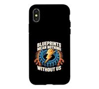 Blueprints Mean Nothing Electrician Pride Case for iPhone X/XS