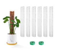 Bluepro 6 Pcs 15 Inch Plastic Moss Pole for Plants, Monstera, Plant Support, Indoor Plants, Work with Sphagnum Moss
