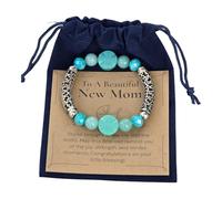 BlueRica New Mom Gift Bracelet with Sentimental Message Velvet Pouch - Milestone Collection, One Size, Cotton, no gemstone