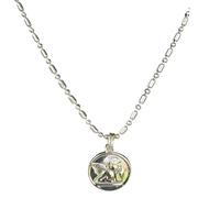 BlueRica Stainless Steel Pendant Charm Necklace with Crystal Accent Beads - Sweet 16, Angel, Cherub, Heart Locket & Key Set, 16 Inches, Stainless Steel, No Gemstone