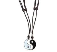 BlueRica Yin and Yang (Couple) Set on Adjustable Cord Necklaces, Zinc, No Gemstone