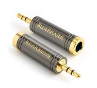 BlueRigger 2-Pack 3.5mm to 1/4 Adapter (TRS 1/8 to 1/4 Inch AUX Audio Jack Converter, Gold Plated, Pure Copper, 3.5mm Male to 6.35mm Female) Stereo Headphone Adapter for Guitar Amplifier Piano Phone