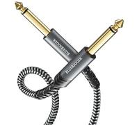 BlueRigger 6.35mm Mono Jack TS ¼ Cable 2M- (Male TS ¼ Inch Instrument Cable to 6.35 mm Unbalanced Speaker Cable, ¼” Amp Cord, Interconnect Cable) - Compatible with Speaker, Guitar, Keyboard