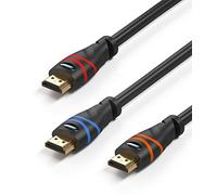 BlueRigger 8K HDMI Cable (1M - 3 Pack, 8K 60Hz HDR, 4K 120Hz, High Speed 48Gbps with Ethernet, eARC, 3D, HDCP 2.3) - Compatible with PS5, Xbox, Roku, Apple TV, Switch, PC