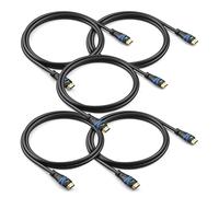 BlueRigger 8K HDMI Cable (1M - 5 Pack, 8K 60Hz HDR, 4K 120Hz, High Speed 48Gbps with Ethernet, eARC, 3D, HDCP 2.3) - Compatible with PS5, Xbox, Roku, Apple TV, Switch, PC