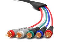 BlueRigger Component Video Cable with Audio (3.6M, RCA- 5 Cable, Supports 1080i) - Compatible with DVD Players, VCR, Camcorder, Projector