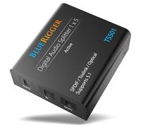 BlueRigger Digital Optical Audio Splitter 1x5 (Active Toslink Splitter 1 in 5 Out, SPDIF, Fiber Optic Audio Adapter) - for Home Theatre, Xbox, PS5/ PS4, DVD, CD Player, Receiver, HDTV