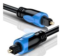 BlueRigger Digital Optical Audio Toslink Cable (0.45M, Fiber Optic Cord, in-Wall CL3 Rated, 24K Gold-Plated) - Compatible with Home Theatre, Sound Bar, TV, Xbox, PlayStation PS5/PS4