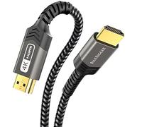 BlueRigger HDMI Cable 4K (2M, 4K 60Hz HDR, High Speed 18 Gbps, HDMI 2.0 Braided Cord, eArc, HDCP 2.2) - Compatible with PS5, Xbox, Roku, Apple TV, HDTV, Blu-ray, PC