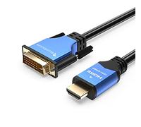 BlueRigger HDMI to DVI Cable 1M (High-Speed, Bi-Directional Adapter Male to Male, DVI-D 24+1, 1080p, Aluminum Shell) - Compatible with Raspberry Pi, Xbox One, PS5/PS4, Graphics Card
