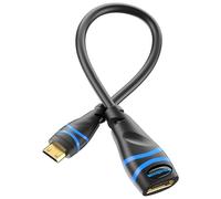 BlueRigger Mini HDMI to HDMI Adapter (4K 60Hz HDR, Mini HDMI Male to HDMI Female) - Compatible with DSLR Camera, Camcorder, Graphics/Video Card, Raspberry Pi Zero W