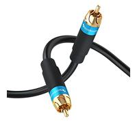 BlueRigger RCA Audio Subwoofer Cable (22.8M, Dual Shielded, Gold Plated RCA Connectors) - for Subwoofer, Amplifier, Home Theater