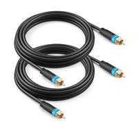 BlueRigger RCA Audio Subwoofer Cable (2M - 2 Pack, Dual Shielded with Gold Plated RCA Connectors) - for Subwoofer, Amplifier, Home Theater