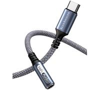 BlueRigger USB C to 3.5mm Audio Adapter Cable - (1M, Female AUX to USBC Adapter, USBC to Headphone Jack Extension Cable, USB-C Dongle, Type C to 1/8) - Compatible with Phone, Tablet, Laptop