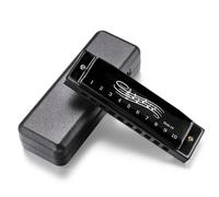 Blues 10 Hole Diatonic Harmonica for Beginners in C Major U Shape with Premium Brass Chords in Handy Case