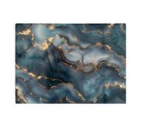 Blues And Gold Marble Effect Chopping Board Warren Reed - Designer Brown One Size