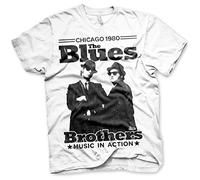Blues Brothers Officially Licensed Chicago 1980 Men’s T-Shirt (White), Medium