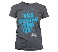 Blues Brothers Officially Licensed On A Mission from God Women T-Shirt (Dark-Heather), X-Large