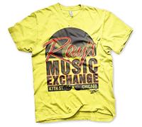 Blues Brothers Officially Licensed Ray's Music Exchange Men’s T-Shirt (Yellow), Large