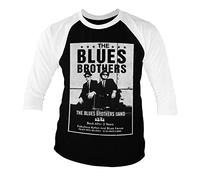 Blues Brothers Officially Licensed The Poster Baseball Long Sleeve T-Shirt (White/Black), Large