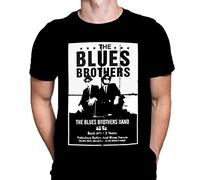 Blues Brothers Reunion Concert Mens Tshirt Classic Horror Movie Print, Black Graphic T-Shirt, Film Poster Tee