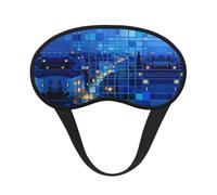 Blues City Print Blackout Sleep Mask, Light Blocking Eye Mask for Sleeping Travel, Camping, Shift Work