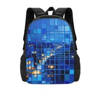 Blues City Print Personalised Custom Print Polyester Backpack | Large Capacity 15 Inch Laptop Bag For Bookbag Daily Outdoor Travel Use