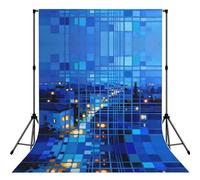 Blues City Print Photo Backdrop Foldable Background for Party Wedding Video Recording Home Decoration