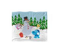 Blues Clues Blue Snowman Winter Landscape Silky Touch Super Soft Throw Blanket 152 X 127 cm in White Blues Clues White 152 X 127 cm