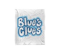 Blues Clues Blue's Clues Vintage Logo Silky Touch Super Soft Throw Blanket 152 X 127 cm in White Blues Clues White 152 X 127 cm