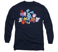 Blues Clues Characters Unisex Long Sleeve T Shirt, Navy, Medium