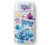 Blues Clues Single Duvet Cover Officially Licensed | Reversible Two Sided Group Design with Matching Pillowcase, Polycotton, Grey