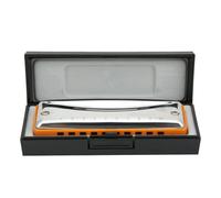 Blues Deluxe Harmonica, Blues Harmonica Key Of C, Blues Harp Mouth Organ Harmonica 10 Holes Mouthorgan with Case for Beginners(Orange)