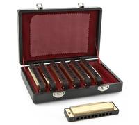 Blues Golden Harmonica Set by Gear4music