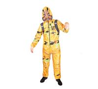 Blues Group Men's Toxic Slime Zombie Halloween Costume - Biohazard Jumpsuit with Eva Digit Printed Face Mask- Small-Medium