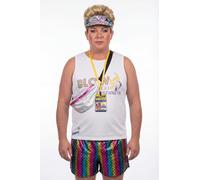 Blues Group Officially Licensed Benidorm Kenneth Unisex Costume with Wig, Adult (Adult Medium)