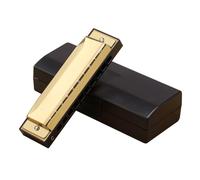 Blues Harmonica 10-hole C Tuned Piano For Beginners And Adults To Get Started With 10-hole Blues Harmonica(Gold)