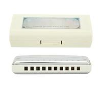 Blues Harmonica, 10 Hole Harmonica Blues Db Key Harp, Small and Portable for Beginners for Professional Practice (White