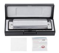 Blues Harmonica 10 Holes Mouthorgan Db Key ABS Resin Professional Beginner Wind Instrument (Black)